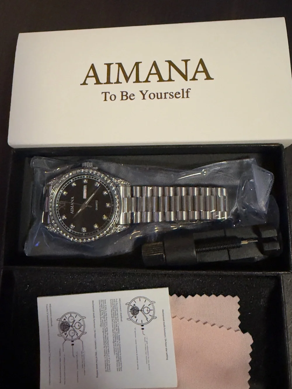 Silver-Tone Quartz Watch with Crystal Accents - Silver